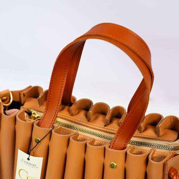 Spiral Handbag Caramel Brown - Image 7