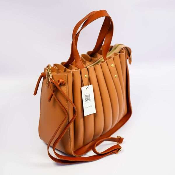 Spiral Handbag Caramel Brown - Image 12