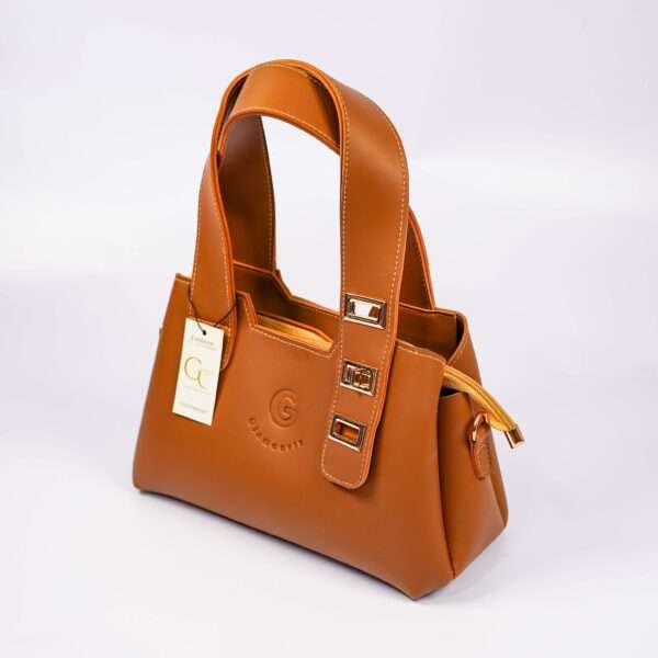 Elegance Handbag Caramel Brown - Image 3