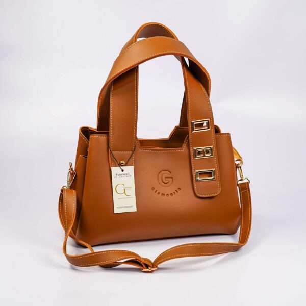 Elegance Handbag Caramel Brown - Image 7