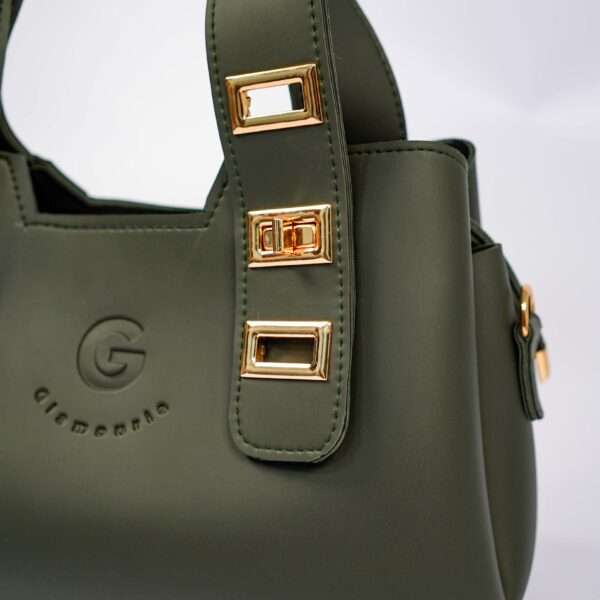 Elegance Handbag Olive Green - Image 3