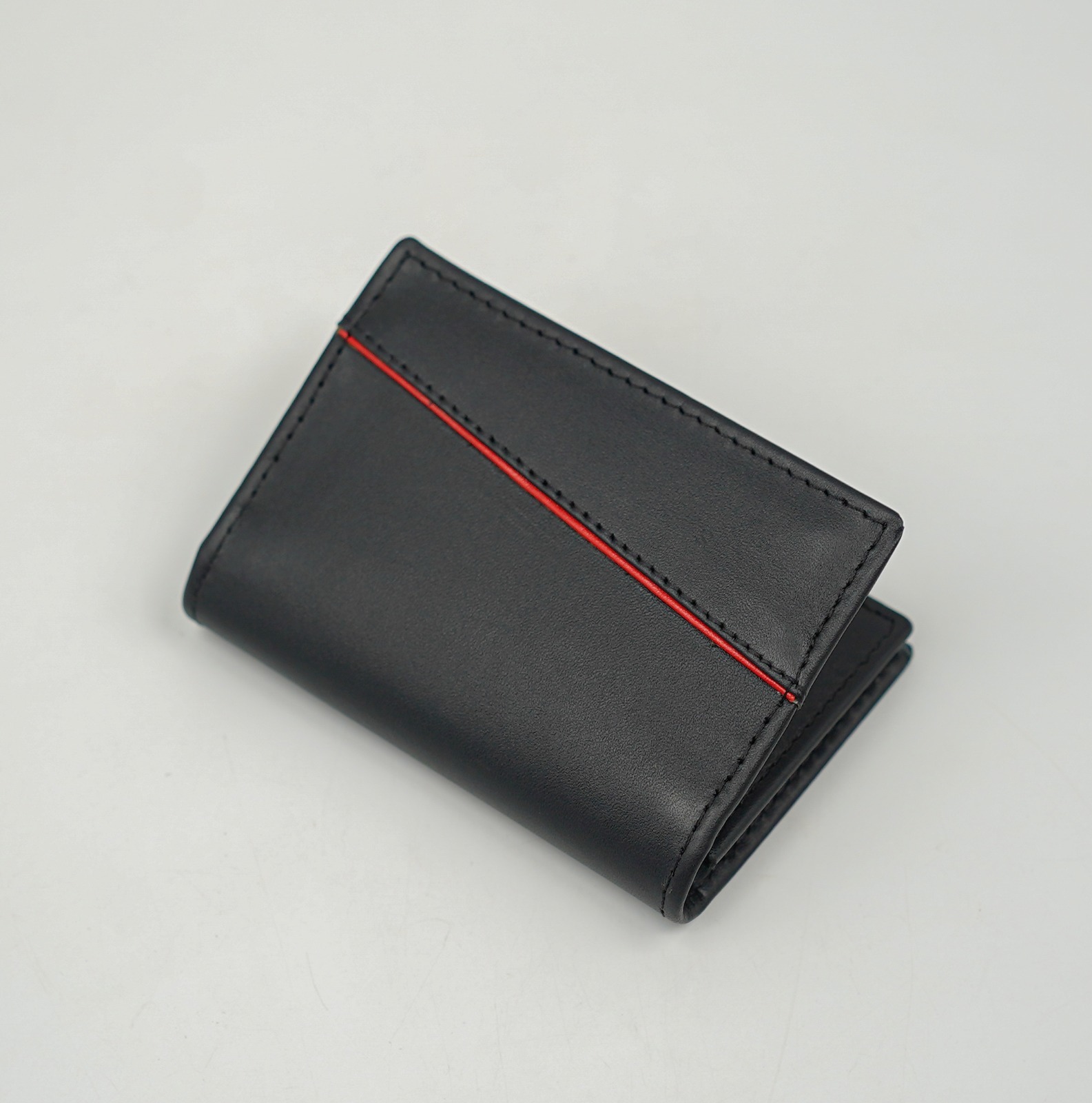Glamouria Black Leather Card Holder – 3×4 inches